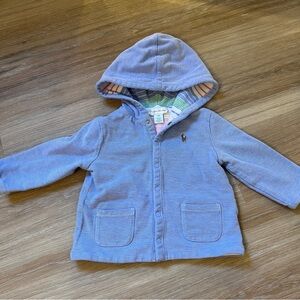 Ralph Lauren Striped Hooded Baby Jacket reversible 12 months snaps